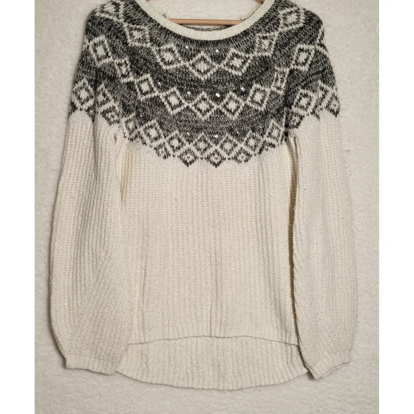 Justice Sweaters - JUSTICE Girls Fair Isle‎ Sweater Size 20 Holiday Christmas Rhinestone 0204